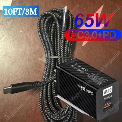 Cable cargador de pared súper rápido USB-C tipo 65W para Samsung Android iPhone 15 16Pro Foto 1 de 4