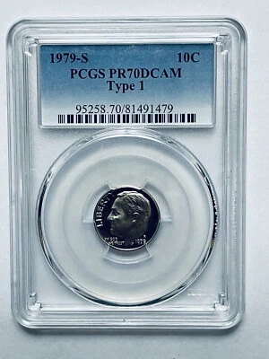 1979-S Roosevelt Dime PCGS PR70DCAM Type 1 - Image 1 of 4