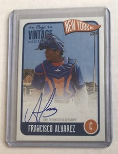 2020 Onyx Vintage Baseball Francisco Alvarez Blue Ink Auto /275 RC