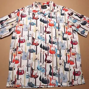 Camicia Fender The Collection By Da Vinci All Over Stampa Chitarra Bottoni Uomo M - Foto 1 di 13