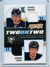  2009-10 Upper Deck MVP Two on Two Jerseys #J-RCMS Richards/Carter/Malkin/Staal