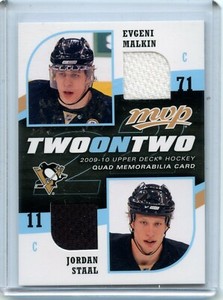  2009-10 Upper Deck MVP Two on Two Jerseys #J-RCMS Richards/Carter/Malkin/Staal