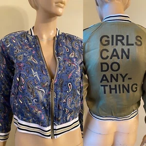 ZADIG & VOLTAIRE PAISLEY REVERSIBLE BEN BOMBER JACKET SZ 12/XS - Picture 1 of 10