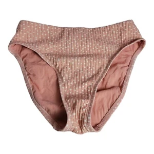 Robin Piccone Bikini Bottom Womens Extra Small Blush Pink High Waisted Polka Dot - Picture 1 of 8