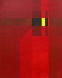 Original hand-painted acrylic painting on canvas. Hard Edged Geometric. - Picture 1 of 7