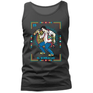 TARJETA DE LOTERÍA MEXICANA EL BORRACHO GRÁFICA CAMISETA SIN MANGAS - Imagen 1 de 11