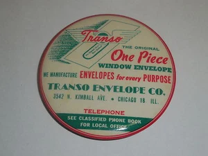 Old pocket mirror advert.TRANSO ENVELOPE CO. 3542 N.Kimball Ave.Chicago Ill #A23 - Picture 1 of 7