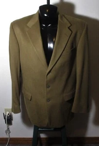 RAFFAELLO Brown 100% Pure Mongolian Blazer Suit Jacket Men's Size 43L - Picture 1 of 8