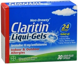 Claritin Loratadine 10 mg/Antihistamine 24 Hour Allergy Liqui-Gels 30 EA - Picture 1 of 1