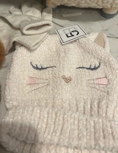 Kids/ Toddlers Cat Beanie Hat Ears & Gloves Set Fall Winter One Size NWT - Picture 1 of 6