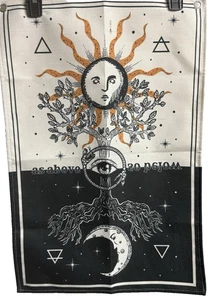 Tree of Life Wall Tapestry Home Decor Sun Moon "AS BOVE, SO BELOW" 16"X24" - Picture 1 of 2