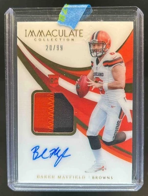 Immaculate Baker Mayfield RC 2018 parche automático #20/99 Browns Foto 1 de 2