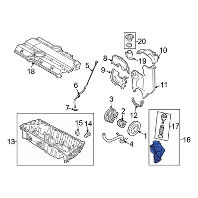 For Volvo S60 Cross Country 2016 Volvo 31338685 Engine Oil Filter Housing - Imagem 1 de 4
