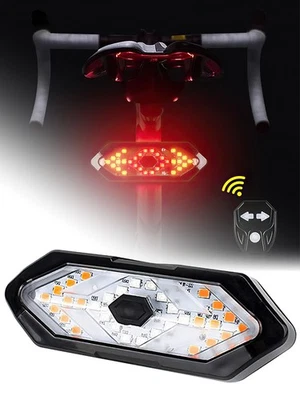 Bicycle LED Turn Signal Indicator Warning Light Bike Rear Light & Remote Control - Image 1 of 4
