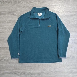 Fayettechill Pullover Men's Medium Polartec Grid Fleece 1/4 Zip USA Made Teal - Picture 1 of 15