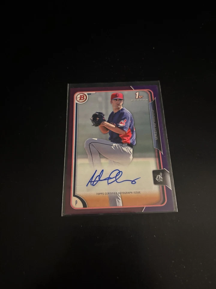 Adam Plutko 2015 Bowman 1st Auto Purple /250 Indians PA-AP - Image 1 of 2
