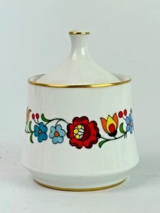KALOCSA HAND PAINTED PORCELAIN SUGAR BOWL WITH A LID  4" x 3" - Picture 1 of 4