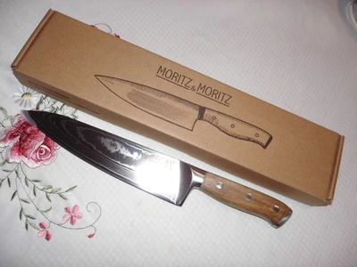 Moritz&Moritz Profi-Damastmesser 20cm-67 Lagen Damaststahl-Heft Akazienholz NEU! - Bild 1 von 4