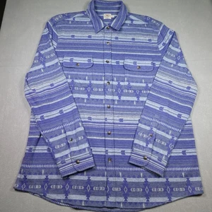 Camisa Faherty Para Hombres 2XL Azul Púrpura Azteca Occidental Abotonada Manga Larga Suave - Imagen 1 de 10
