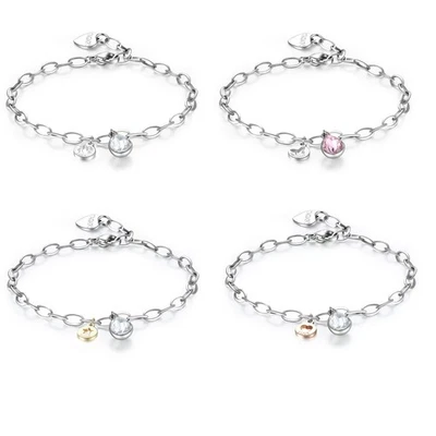 Bracciale donna acciaio cristallo Goccia Sagapò Quadrifoglio Stella Cuore Sagapo - Immagine 1 di 2