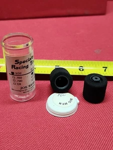 Vintage 1/24 SPECIALTY RACING TIRES #36 Black Pr 3/32 X .770 SLOT CAR Wheels NOS - Picture 1 of 5