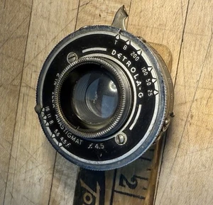 Detrola-G Anastigmat 2" Ilex f/4.5 Shutter and Focusing Lens on 3 x 2 3/8" board - Picture 1 of 4