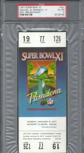 Boleto completo del Super Bowl XI 1977 - PSA 6 Oakland Raiders Fred Biletnikoff Jugador Más Valioso - Imagen 1 de 2