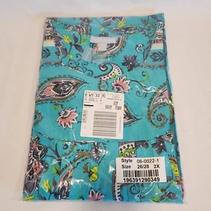 Only Necessities Women's Bib Front Lounger 2X 26/28 Mumu Comfort Summer Paisley - Picture 1 of 4