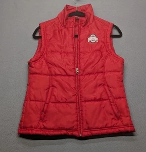 Chaleco acolchado KA Knights Apparel Ohio State Buckeyes para mujer talla pequeña S bolsillos - Imagen 1 de 4