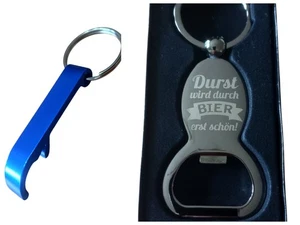 Gilde Schlüsselanhänger Metall Flaschenöffner Durst Bier Sprüche Aluminium - Bild 1 von 6