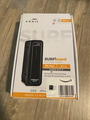SBG10 SURFboard® DOCSIS® 3.0 Cable Modem & Wi-Fi® Router NEW - Image 1 of 2