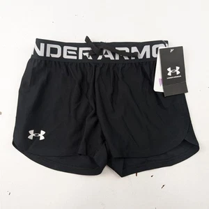 Under Armour Girls Black Athletic Shorts - Size YXS - NWT - Picture 1 of 3