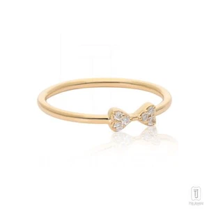 14K Gold 0,06 ct VS/F-G Diamant Schleife Design Ehering - The Jewelz - Bild 1 von 7