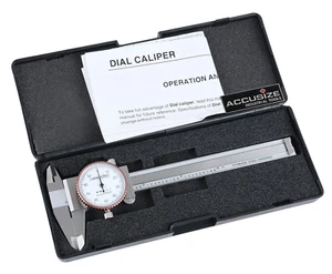 0-4 Inch by 0.001 Inch Precision Dial Caliper, Stainless Steel, Fitted Box - Picture 1 of 12