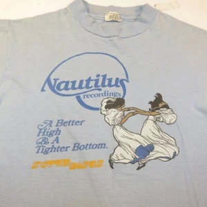 VINTAGE 1970s NAUTILUS RECORDINGS Record label TEE T SHIRT Mens M Fleetwood Mac - Picture 1 of 8