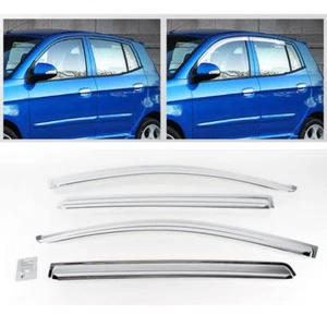 2004-2009 Picanto/Morning Chrome Sun Shade Rain Guard Door Window Visor K-667 - Picture 1 of 6