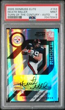 2005 Donruss Elite Turn of the Century 153 Heath Miller Auto PSA 9 Mint Steelers