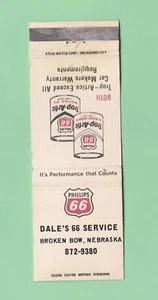 Streichholzheftchenhülle Dale's 66 Service Trop-Artic Phillips 66 Broken Bow Nebraska - Bild 1 von 2