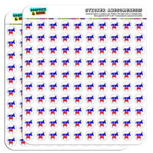 Pegatinas artesanales para álbumes de recortes Democrat Donkey de 0,5" - Imagen 1 de 1
