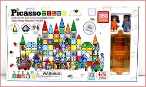 Picasso Tiles 350 pcs MEGA MAGNETIC TILE BUILDER  Set - STEM Construction🌟NEW🌟 - Picture 1 of 11