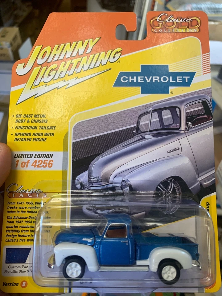 A3 Johnny Lightning 1950 Chevrolet 3100 Pickup Truck Custom Blue Metallic — 第 1/1 张图片