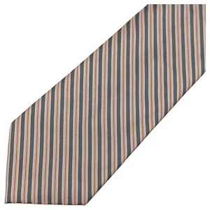 Claiborne Men's Tie Silk Striped Preppy Gray Pink White Regimental 57"x4" - Picture 1 of 8