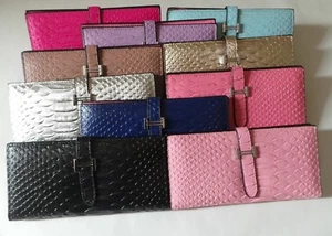 Fashion Women Crocodile Lady Leather Wallet Clutch Long Card Case Purse Handbag - Picture 1 of 21