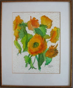 WILLI FOERSTER - Blumen II (1963). Handsigniertes Aquarell, fertig gerahmt. - Picture 1 of 2