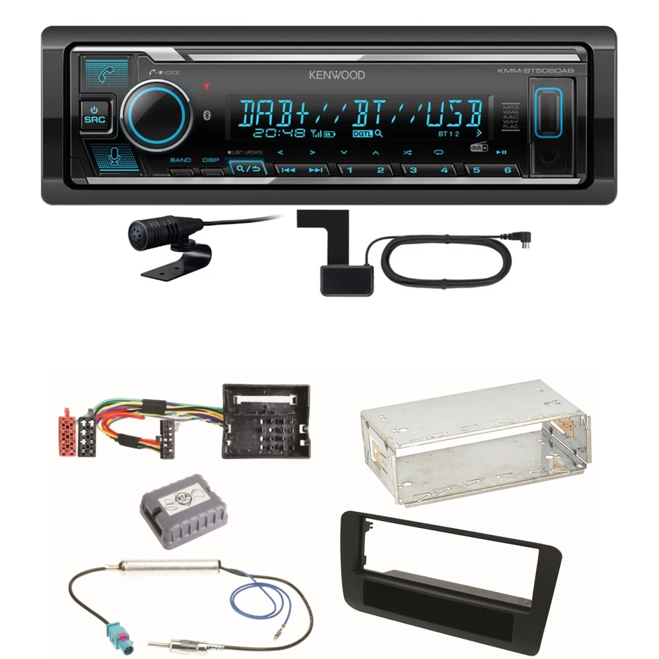 Kenwood KMM-BT508DAB Bluetooth Digitalradio USB Einbauset für Audi A1 8X - Bild 1 von 1