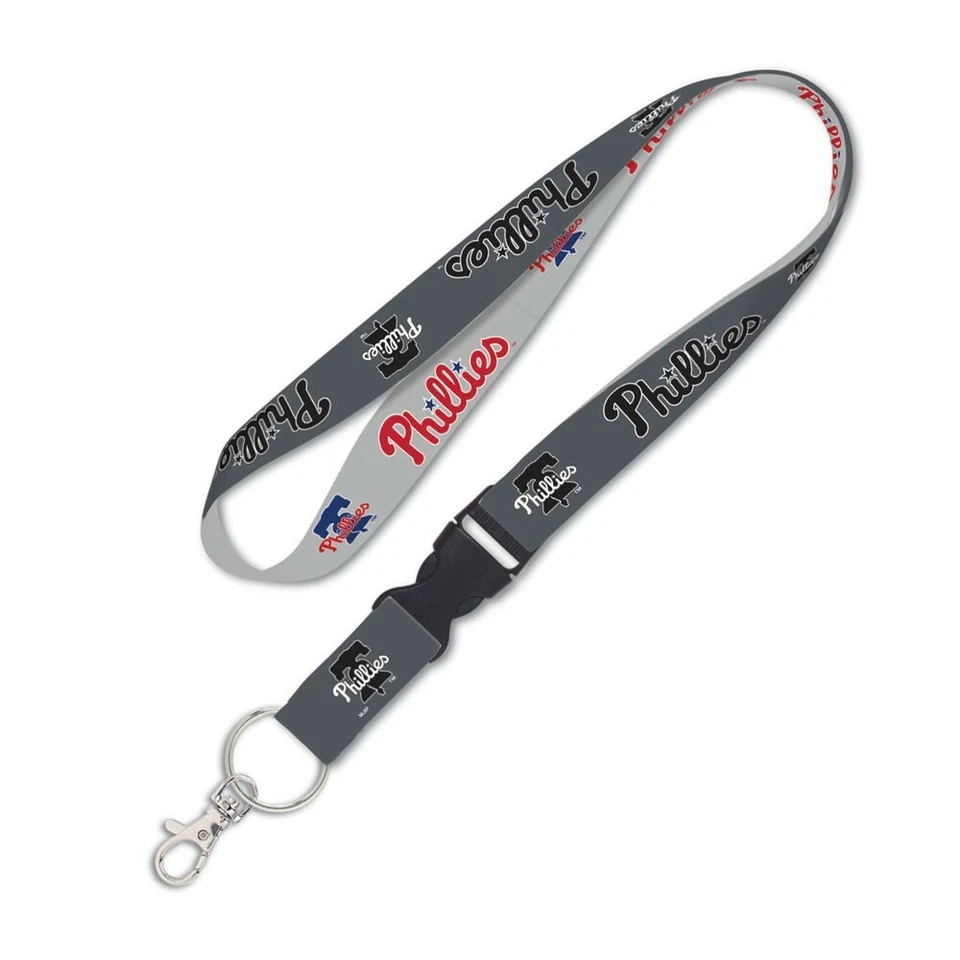 PHILADELPHIA PHILLIES GRAY LANYARD DETACHABLE BUCKLE NEW WINCRAFT 👀 - Image 1 of 1
