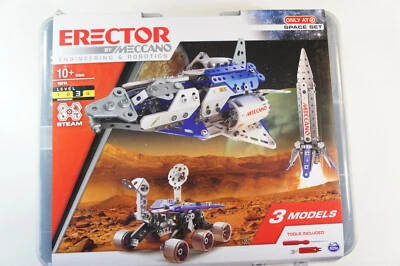 Erector 18214 Space Set Meccano 3 Models Metal 472 Parts, NIB, Fast 2-3 Day Ship - Image 1 of 3