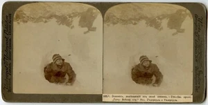 Dr. Leopold Kann , Stein Arctic Expedition, Photo Stereoview Russian captions - Picture 1 of 2