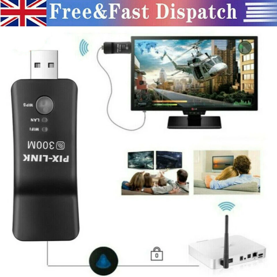 Samsung Capable Smart TV LAN Adapter Ethernet WiFi Wireless Dongle 300M RJ-45 UK - Image 1 of 4