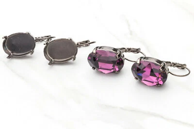 18mm x 13mm Ovalado | Bases Clásicas para Pendientes Hágalo Usted Mismo | (EE 21) Foto 1 de 2